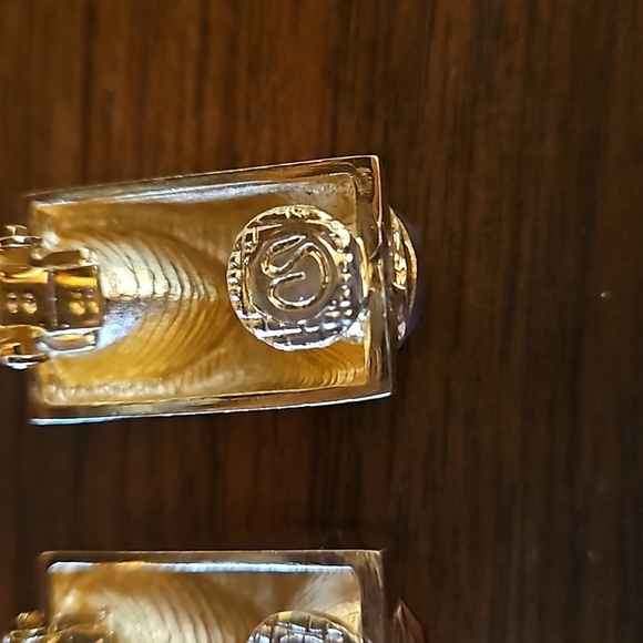 💕ST. JOHN💕 Clip On Earrings ~ Gold with Amber Stones NWOT - Picture 11 of 12